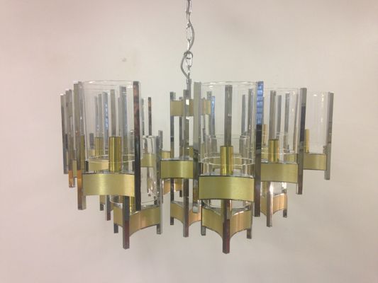 GroÃer vintage messing & chrom kronleuchter von sciolari bei ...