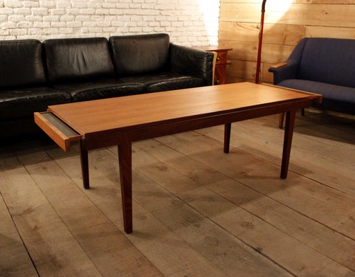 Mid Century Spanish Teak Coffee Table With Pull Out Trays For Mid Century Spanish Teak Coffee Table With Pull Out Trays 1
