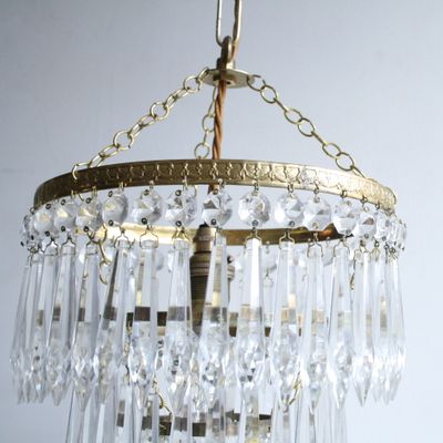 Lustre cascade vintage en vente sur pamono Lustres désign Vintage
