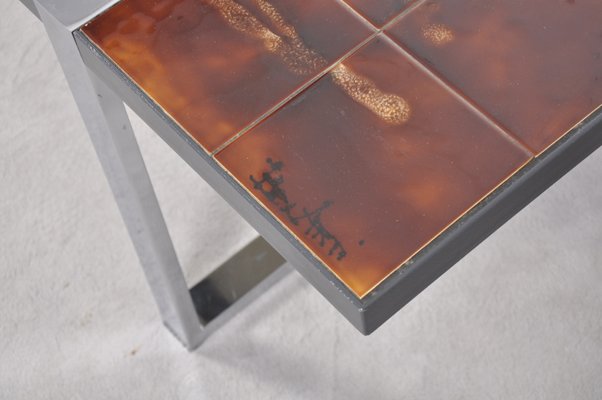 Coffee Table With Ceramic Tile Top By Julien Belarti, 1960s For Coffee Table with Ceramic Tile Top by Julien Belarti, 1960s 6 - Coffee Table With Ceramic Tile Top By Julien Belarti, 1960s For