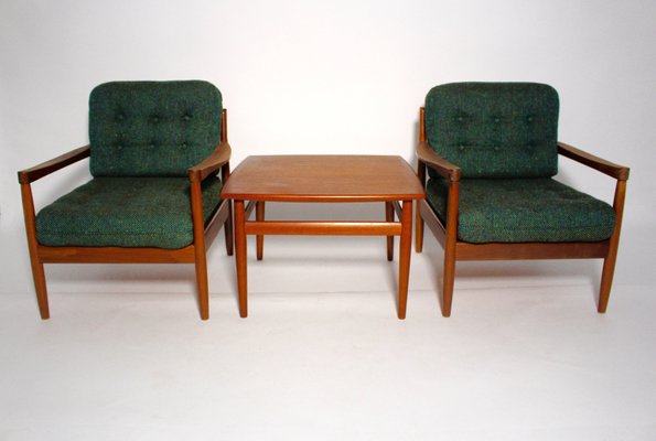 Dänische lounge sessel mit couchtisch von grete jalk für france ...