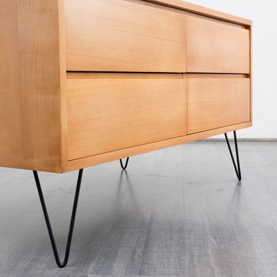Ahorn sideboard mit haarnadelbeinen aus metall von wk, 1960er bei ... Beistelltisch mit haarnadelbeinen
