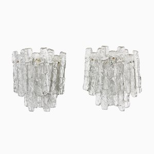 vintage eisglas wandleuchten von kalmar 2er set