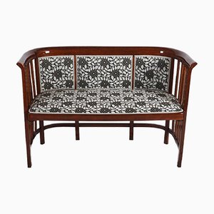 Antike Wiener Sezession Bank aus Gebogenem Buchenholz von Thonet bei