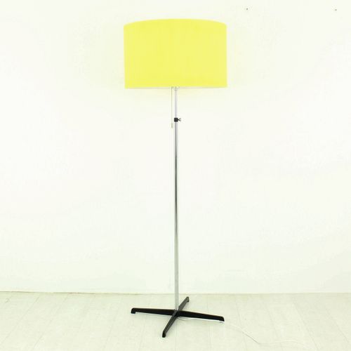 chrome floor l with yellow shade 1970s for sale at pamono chrome floor l with yellow shade 1970s for sale at pamono