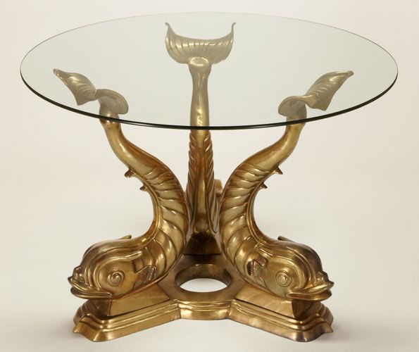 mid-century brass dolphin center table, 1970s for sale at pamono mid-century brass dolphin center table, 1970s for sale at pamono