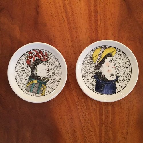 italienische vintage double face teller von piero fornasetti 1950er 2er set