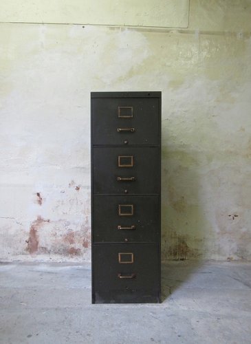 Archiv Schrank aus Metall von GF Allsteel, 1940er bei Pamono kaufen