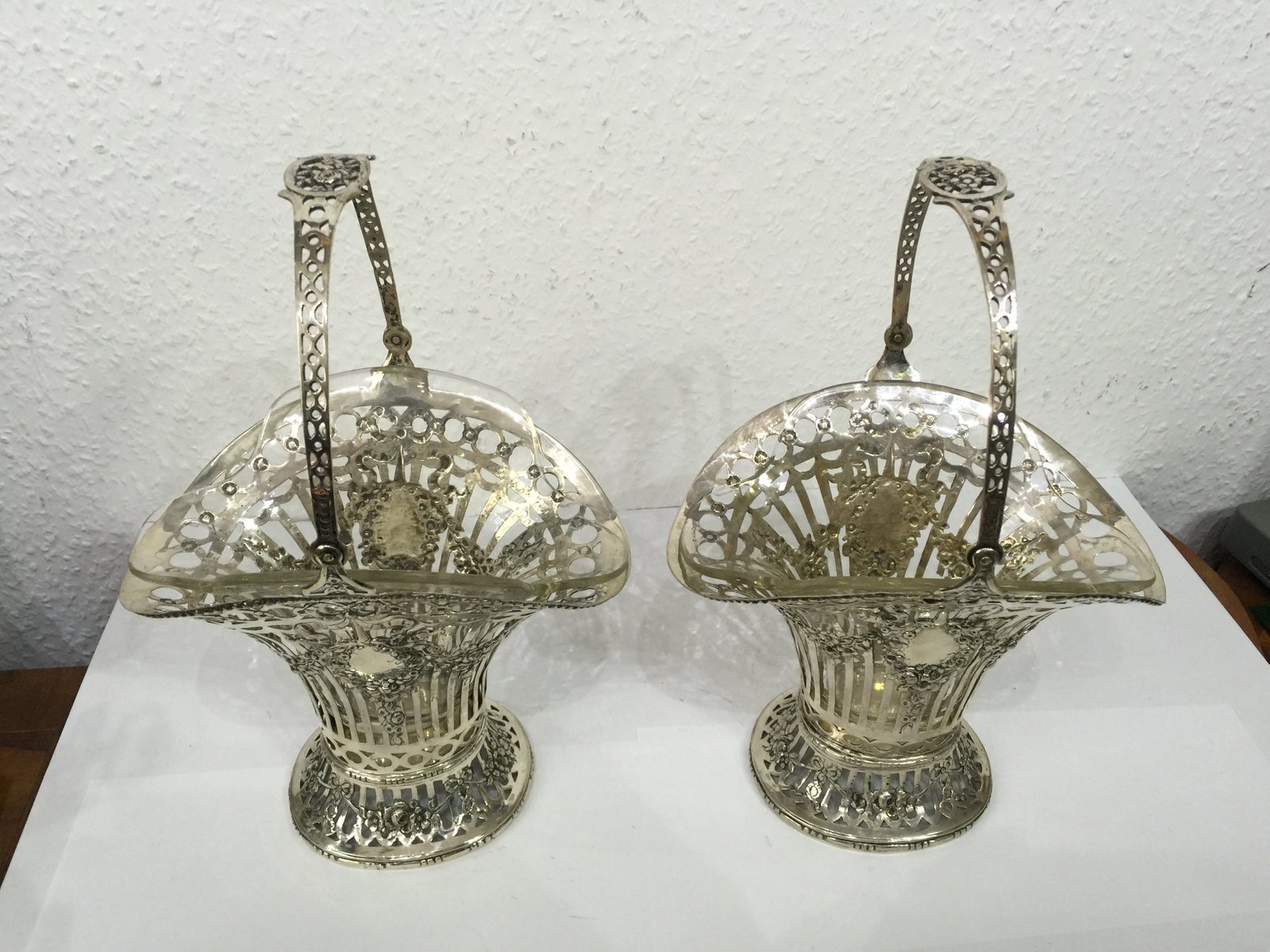 Antique Silver Fruit Basket, Set of 2 for sale at Pamono