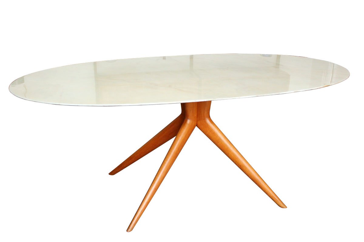Table de salle à manger ovale en marbre, italie, 1950s en vente ...