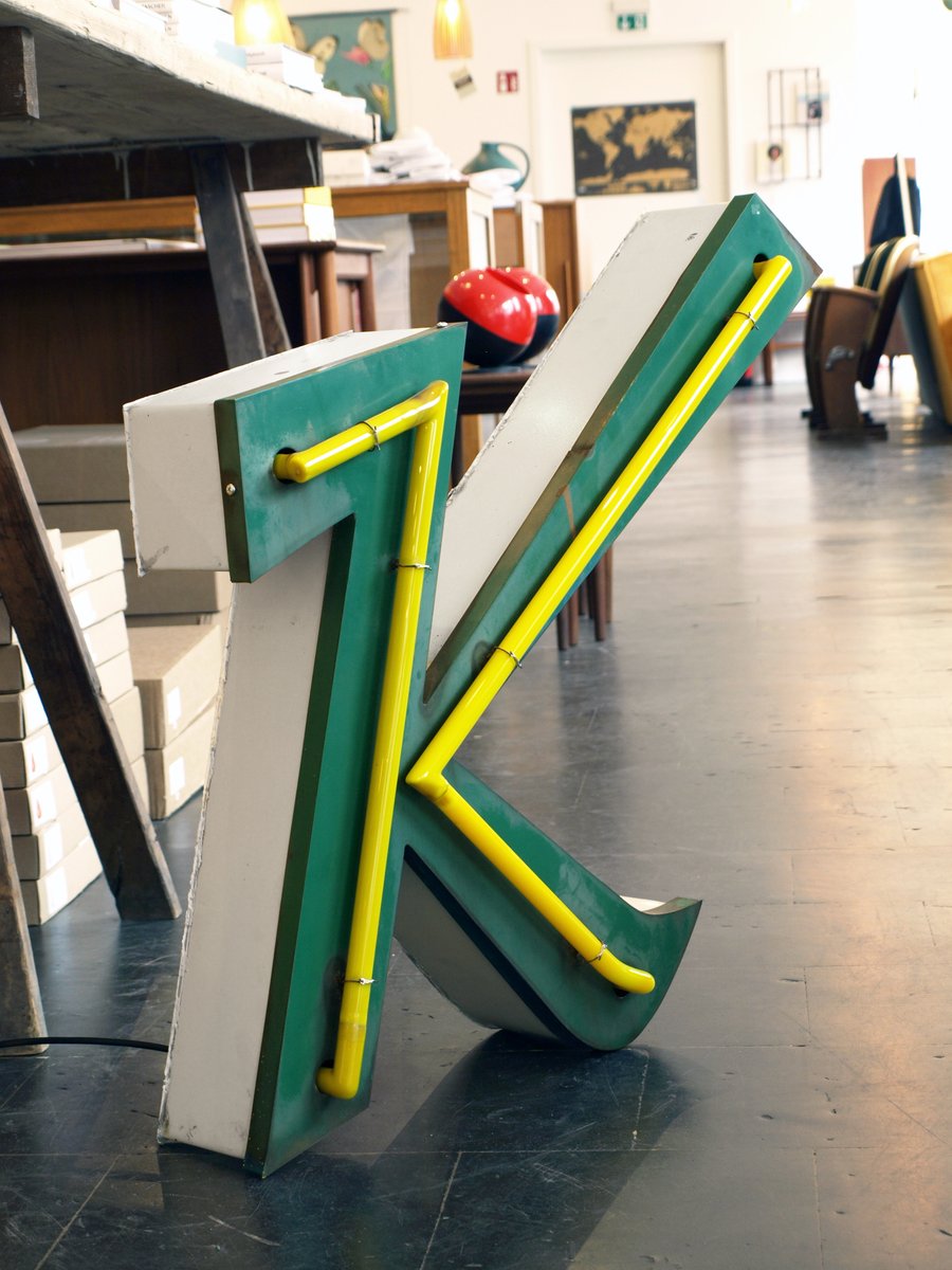 Decorative Green K Neon Letter for sale at Pamono