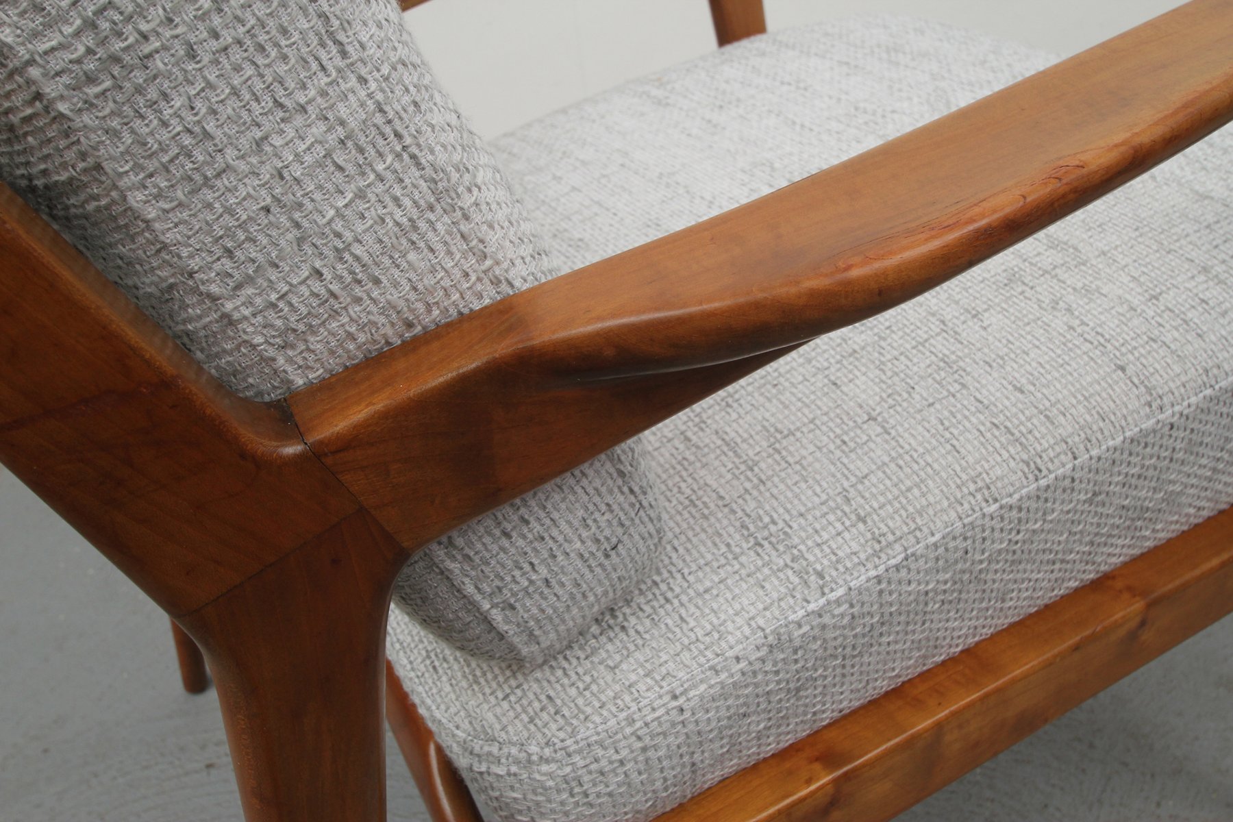 German Hardwood Armchair in the Scandinavian Style, 1950s for sale at