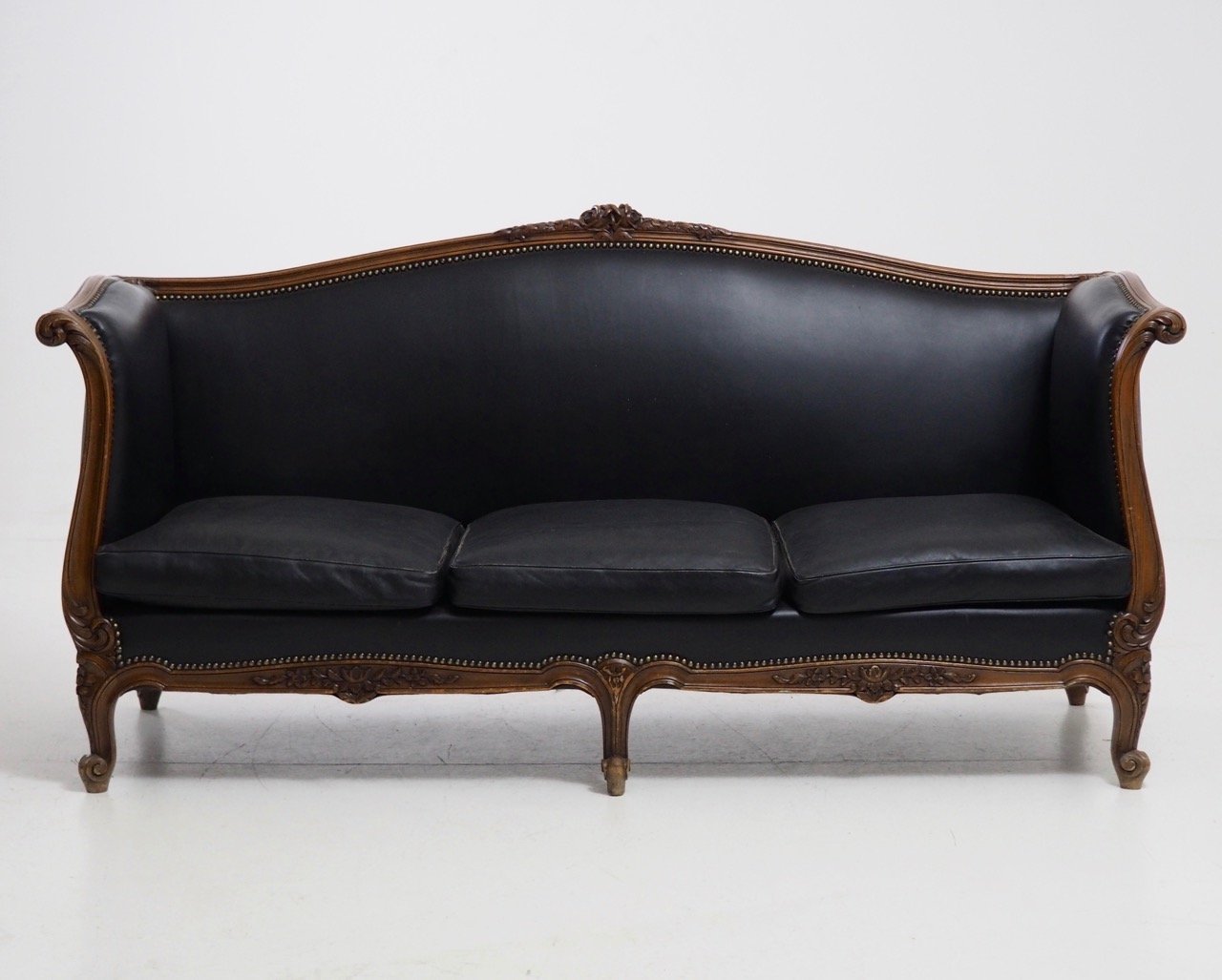 walnut colour leather sofa