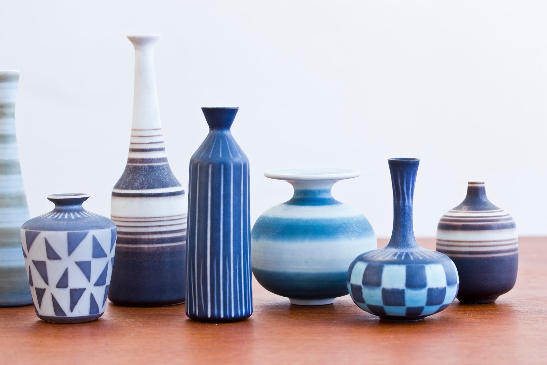 Swedish MidCentury Vases by Gunnar Nylund for Rörstrand, Set of 12 for