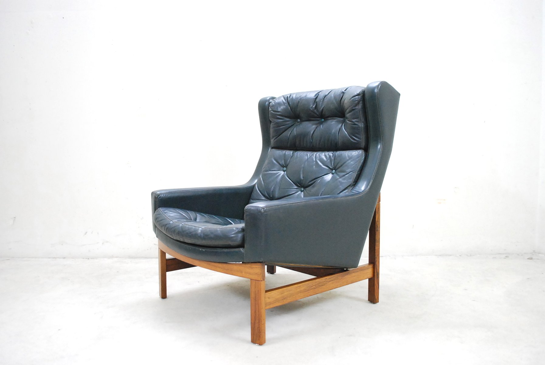 green rosewood wingback lounge chair 1975 1