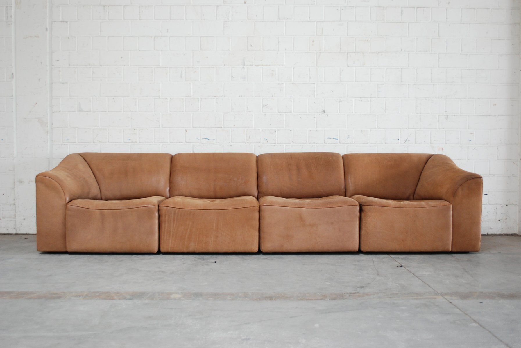 Modular DS 10 Leather Sofa from De Sede for sale at Pamono