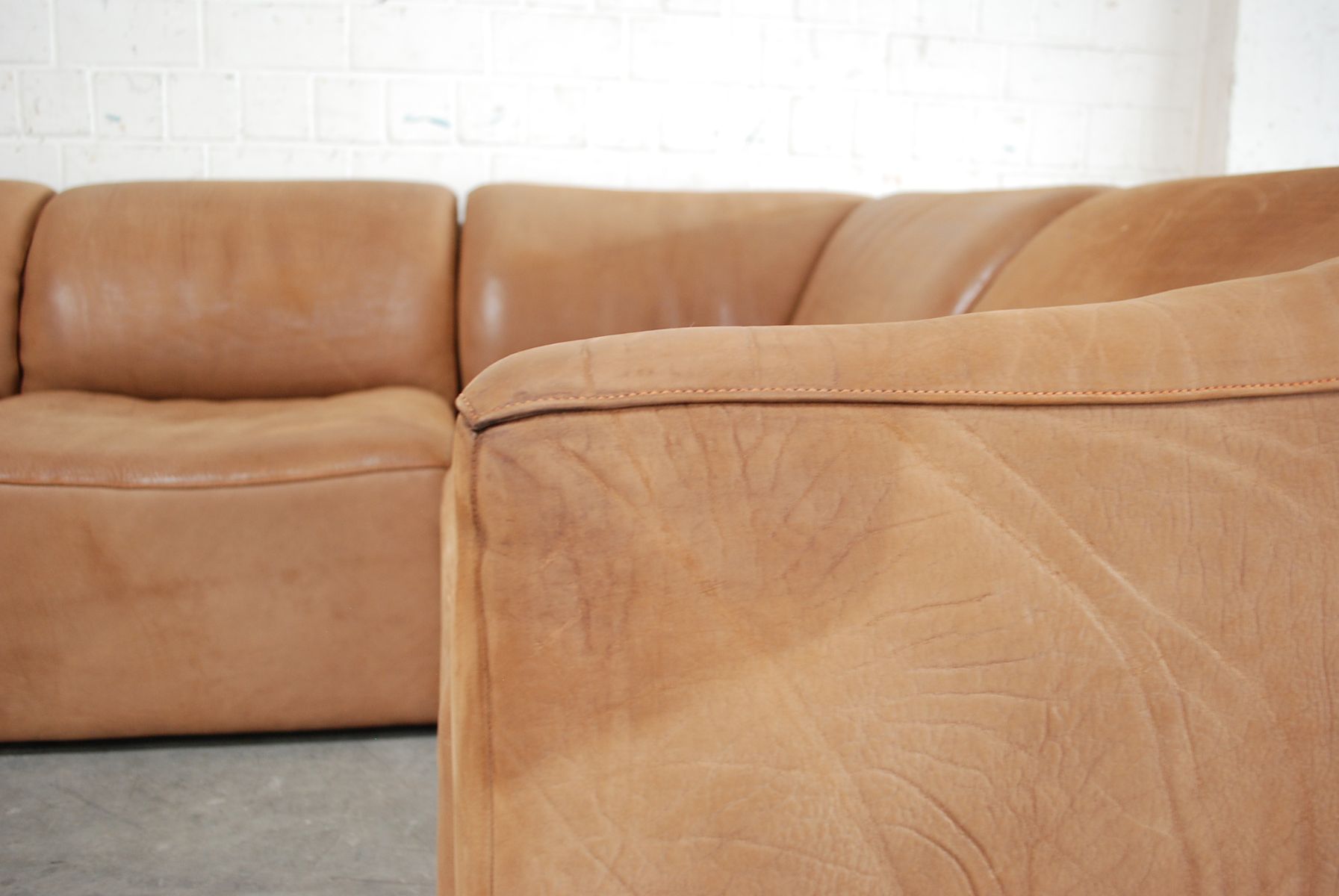 Modular DS 10 Leather Sofa from De Sede for sale at Pamono