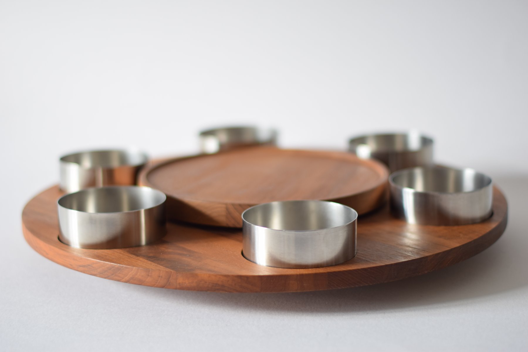 MidCentury Danish Fondue Set with Lazy Susan by Peter Holmblad for Stelton, 1960s for sale at