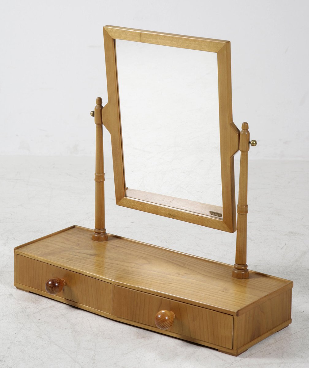 polished cherry dressing table mirror from hans agne jakobsson 1950s 1