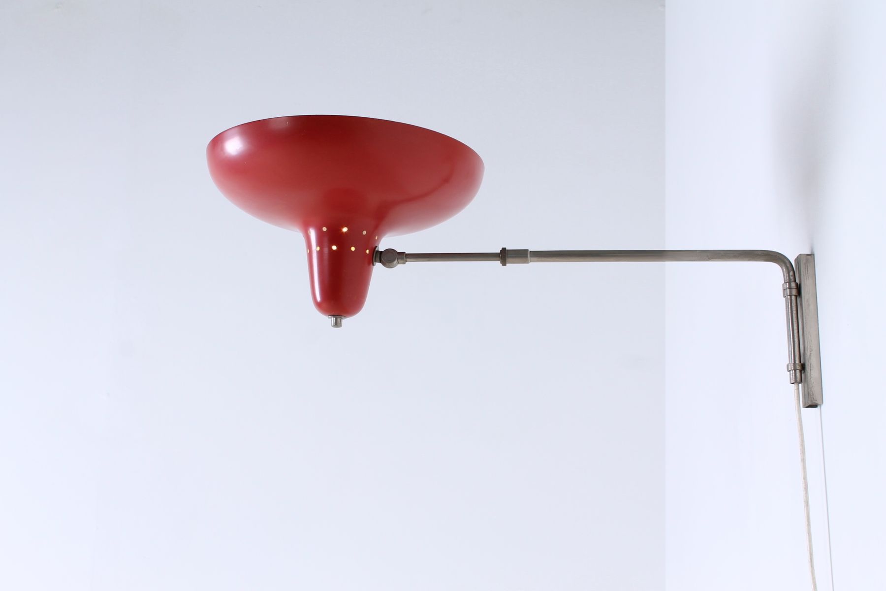 Vintage Red Metal Wall Light by H. Fillekes for Artifort for sale at Pamono