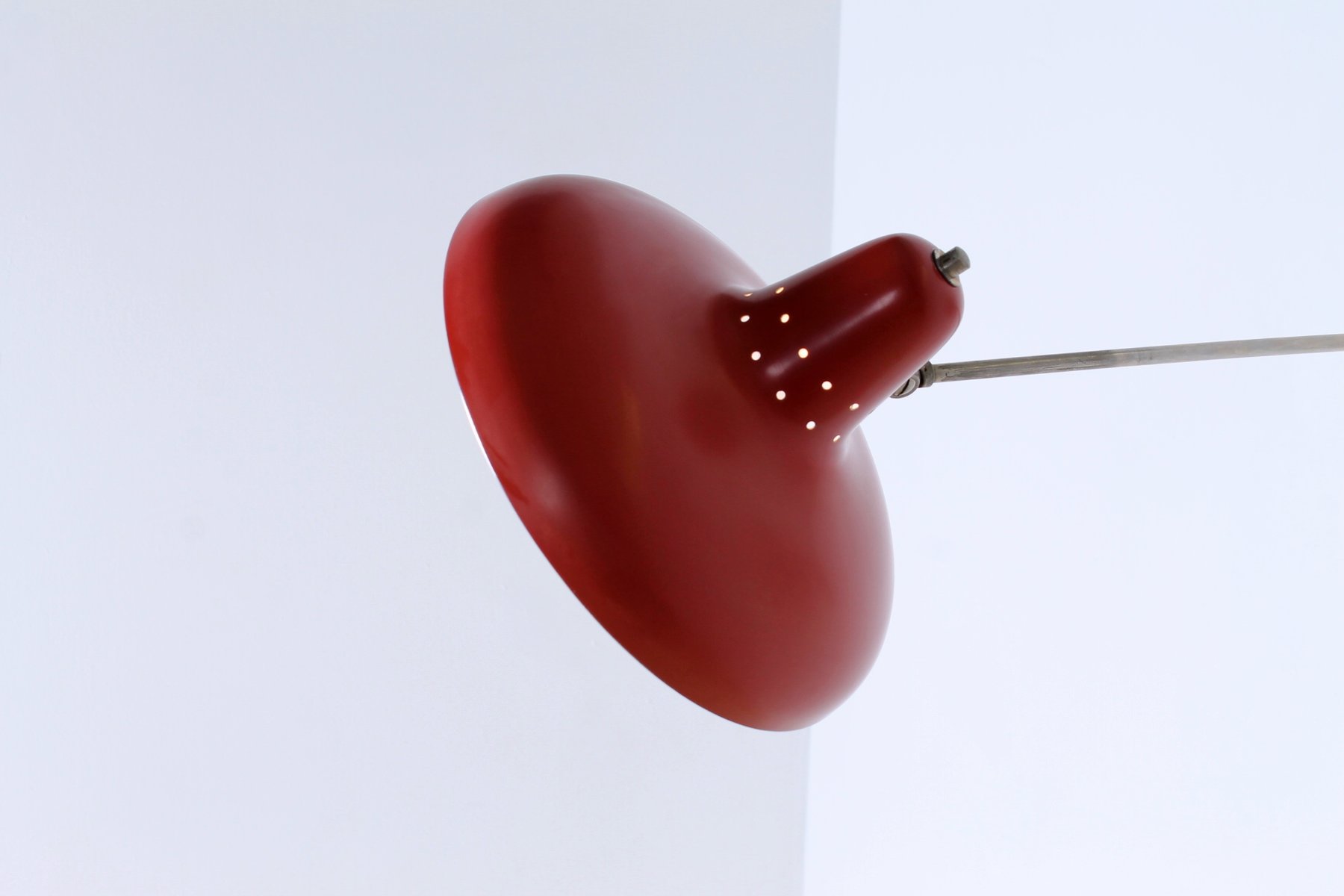 Vintage Red Metal Wall Light by H. Fillekes for Artifort for sale at Pamono