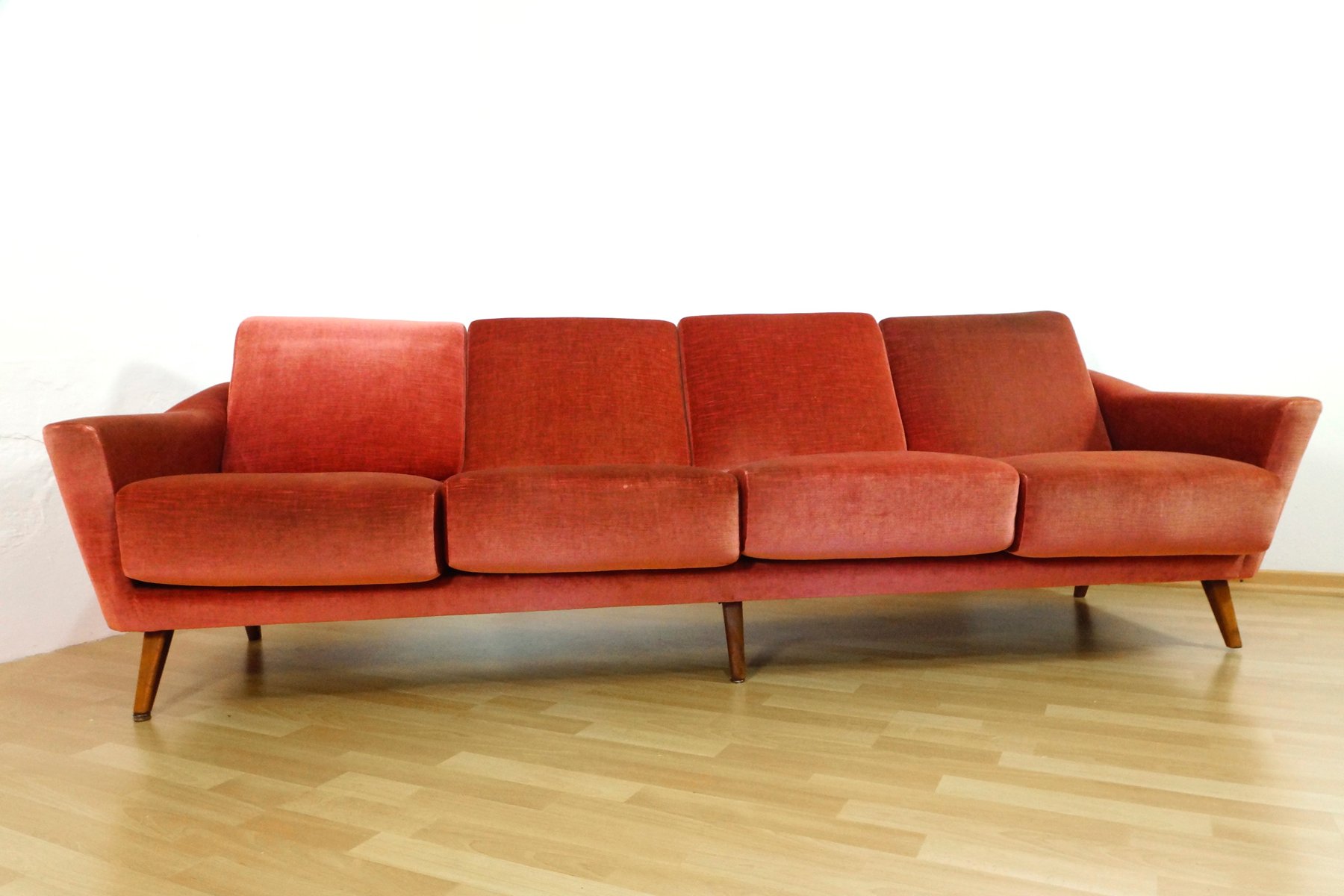 Vintage Velours 4Seater Sofa for sale at Pamono