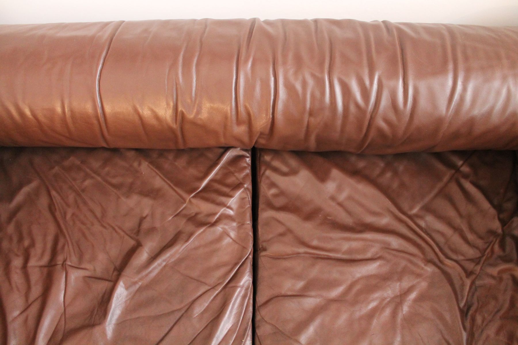 Swiss Leather Sofa from Strässle 1960s for sale at Pamono