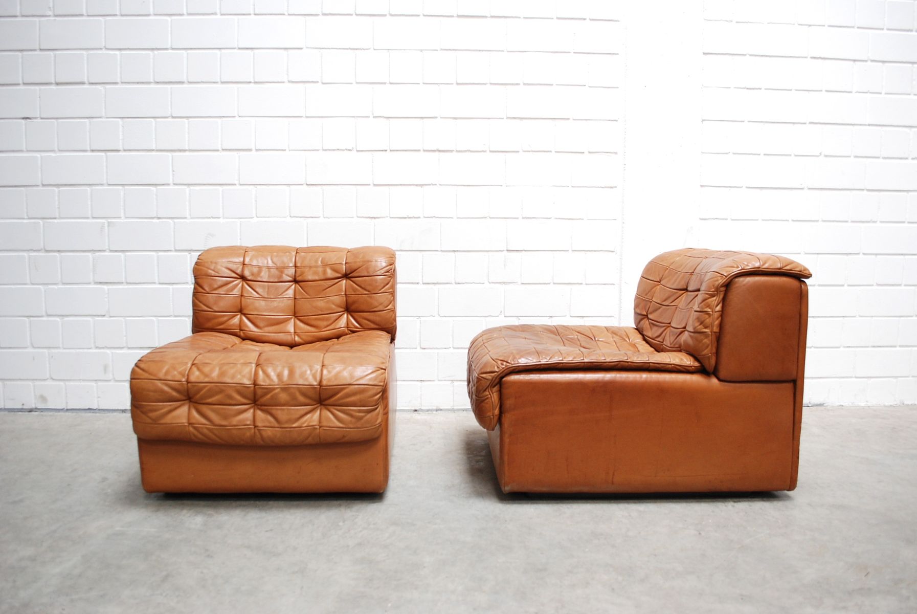 Swiss Modular DS 11 Cognac Leather Sofa from De Sede 1985 for