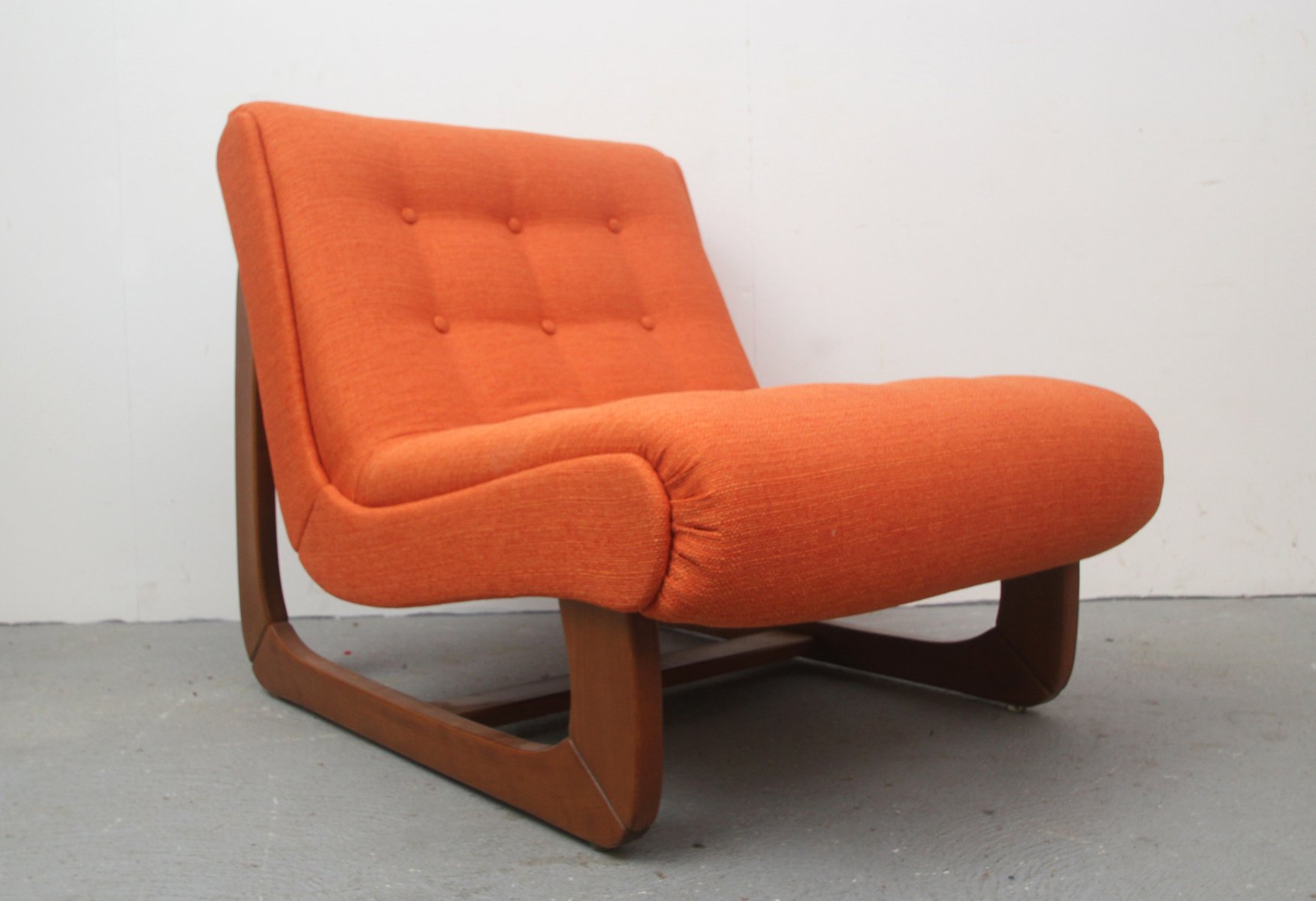 Vintage German Orange Lounge Chair for sale at Pamono
