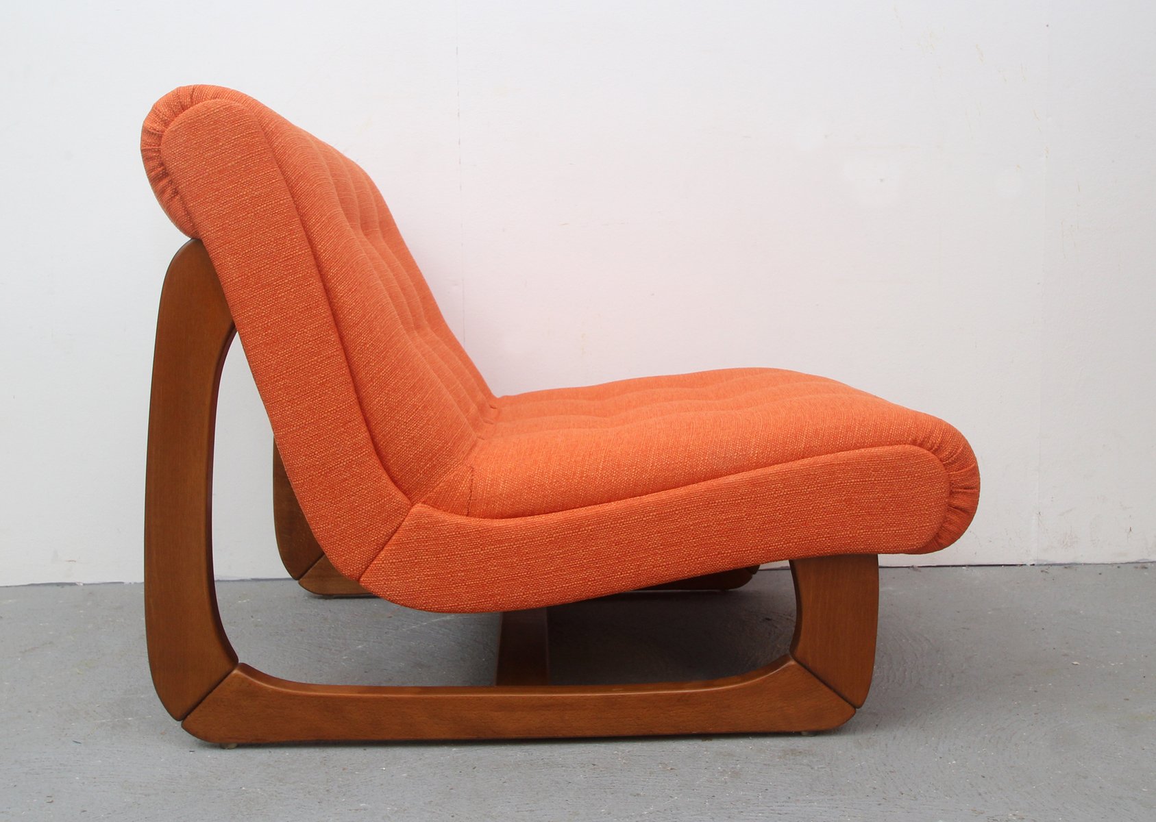 Vintage German Orange Lounge Chair for sale at Pamono
