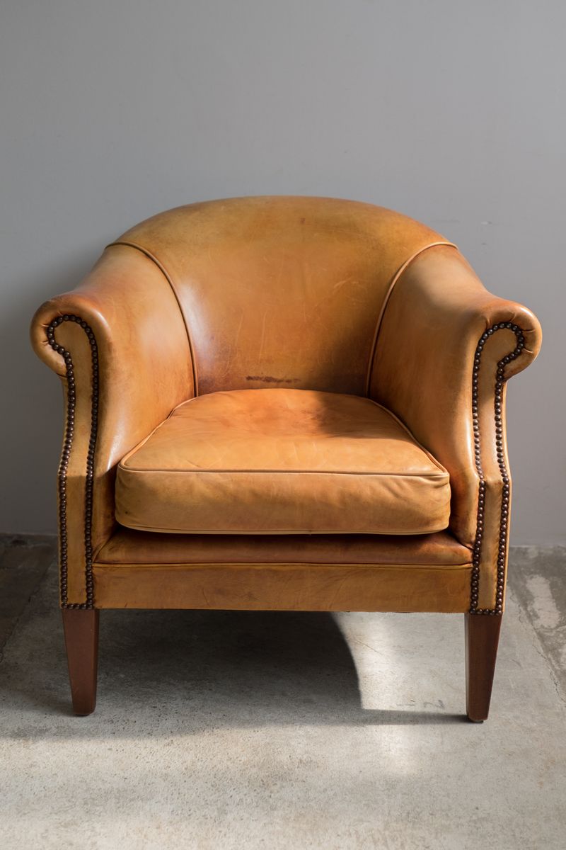 Vintage Cowhide Club Chairs, Set of 2 for sale at Pamono