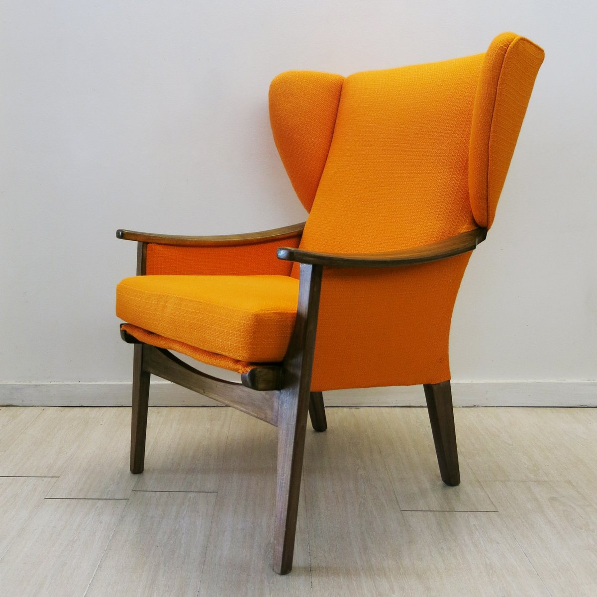 Vintage British Orange Wingback Chair from Parker Knoll, 1960s for sale