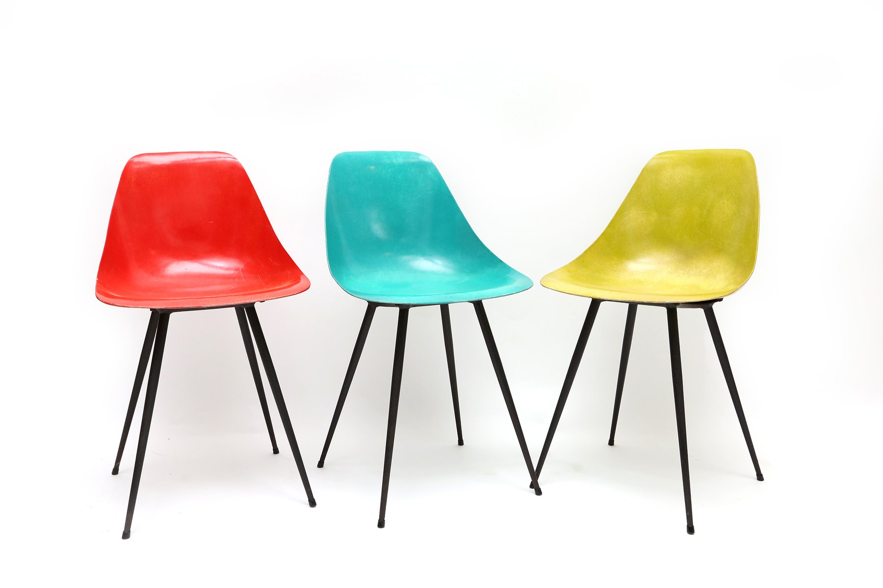 colorful dining chairs by pierre guariche set of 8 5