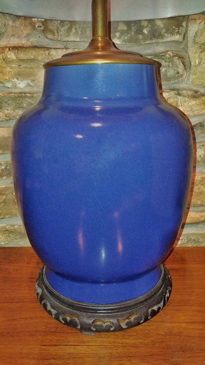 Blue Ceramic Ginger Jar Lamp 2 