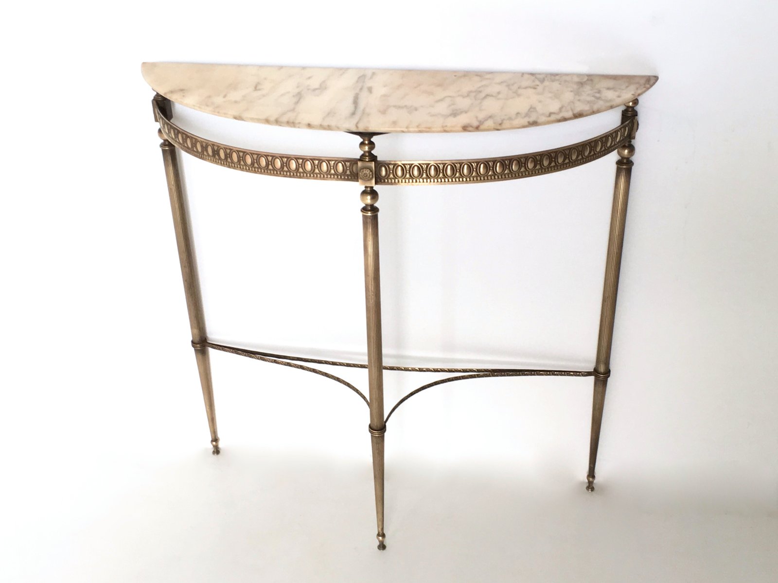 Vintage Brass and Marble Console Table for sale at Pamono