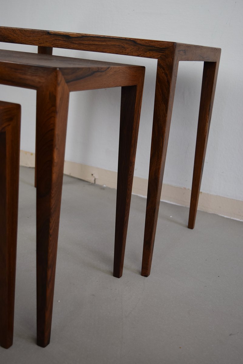 Danish rosewood nesting tables by severin hansen for haslev ...