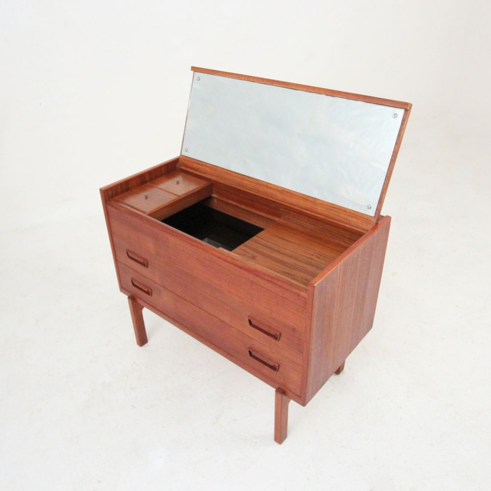 Mid Century Danish Teak Dressing Table With Mirror Flap For Sale in Fantastic Teak Dressing Table – Perfect Image Reference