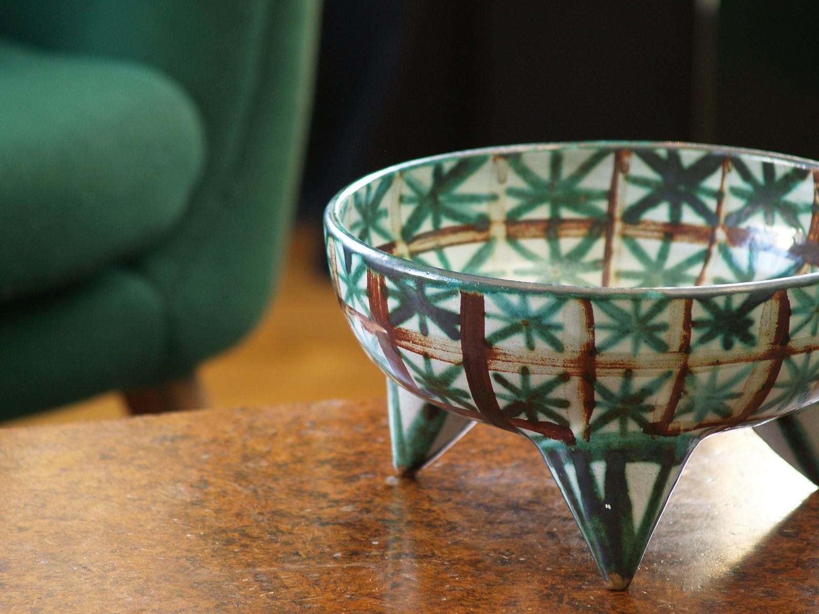 Large French Tripod Bowl by Robert Picault, 1940s for sale at Pamono