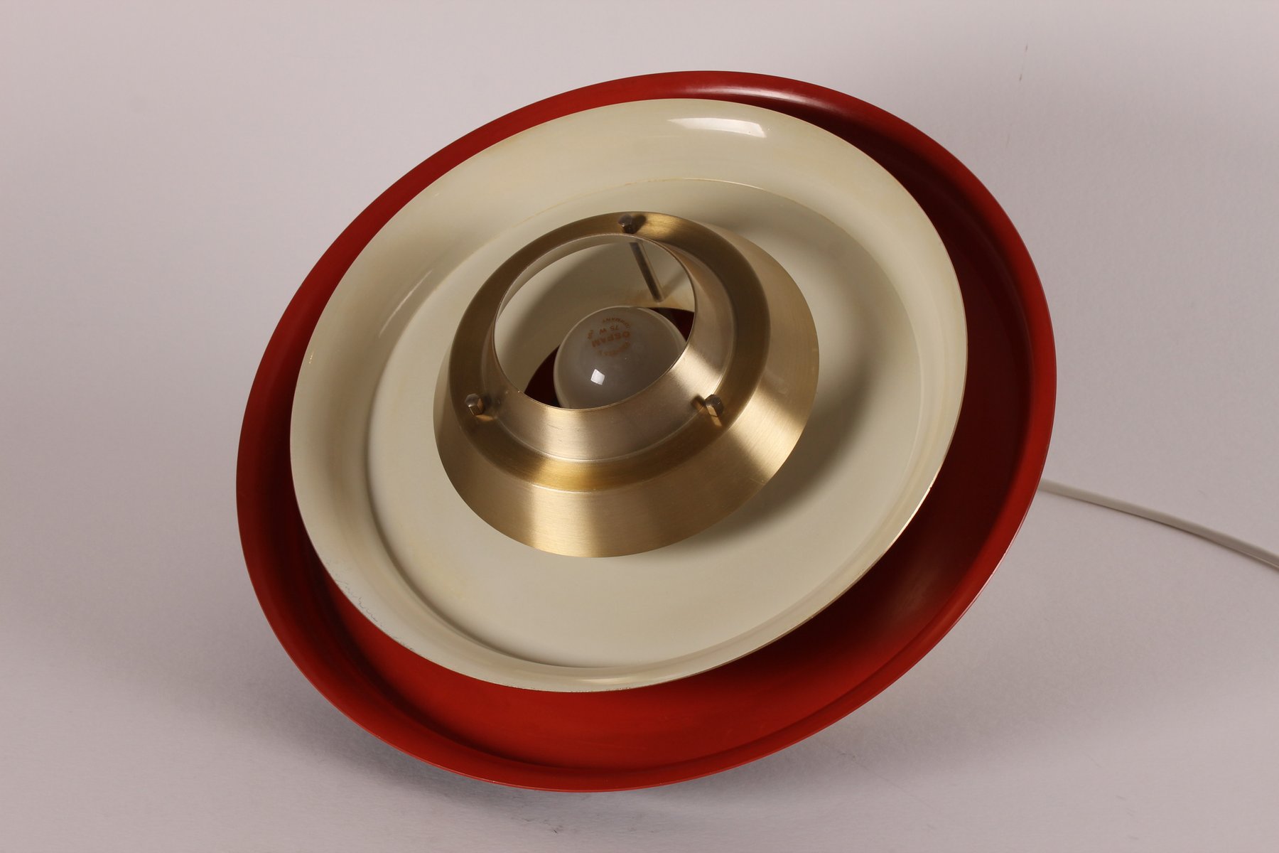 Mid-Century Scandinavian Metal & Brass Pendant Lamp for sale at Pamono