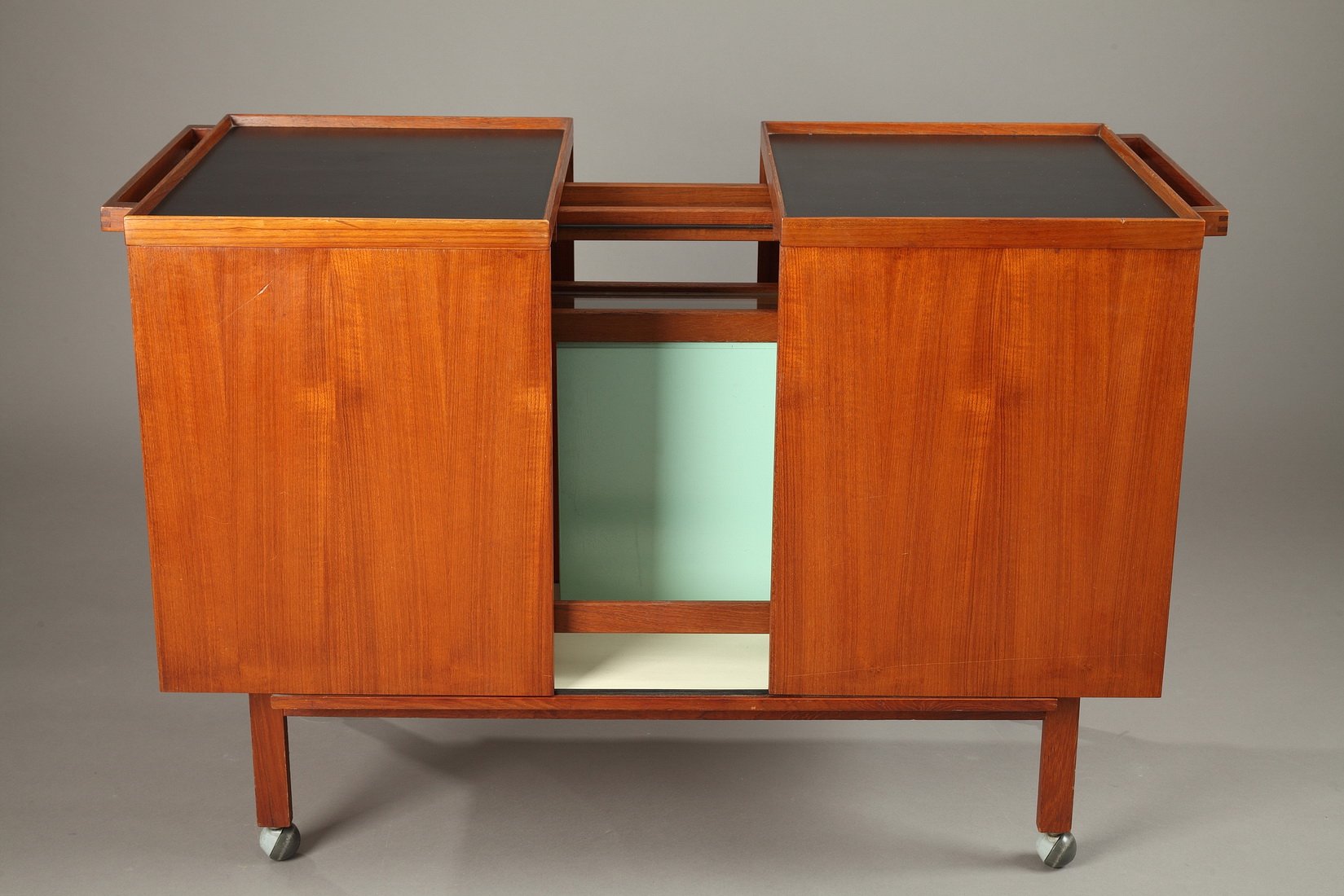 Danish modern bar cart veneered in teak by niels erik glasdam ...