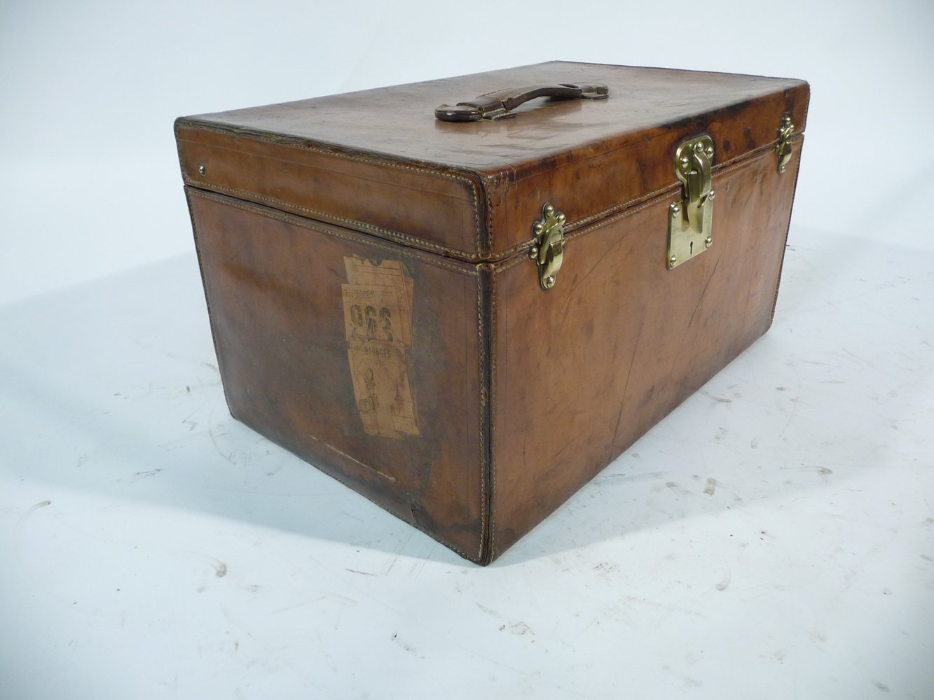 Vintage French Leather Trunk Louis Vuitton for sale at Pamono