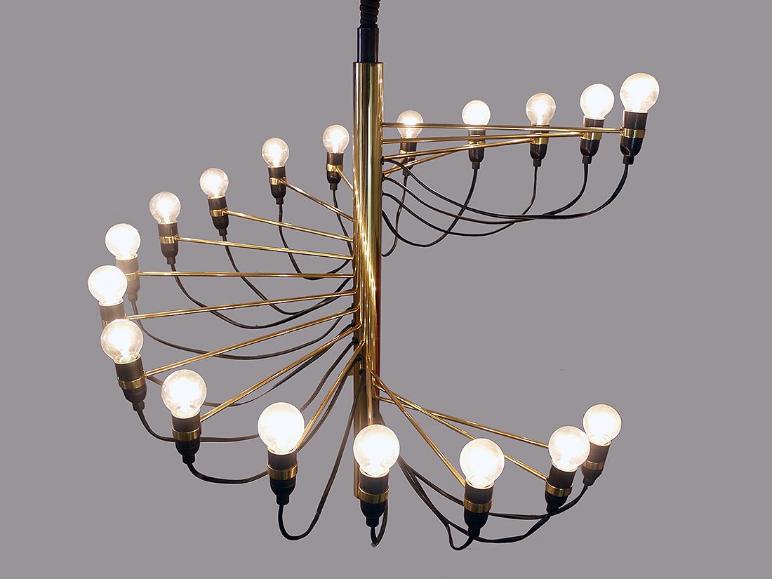 Spiral Brass Chandelier By Gino Sarfatti For Arteluce 1958 2 703 00
