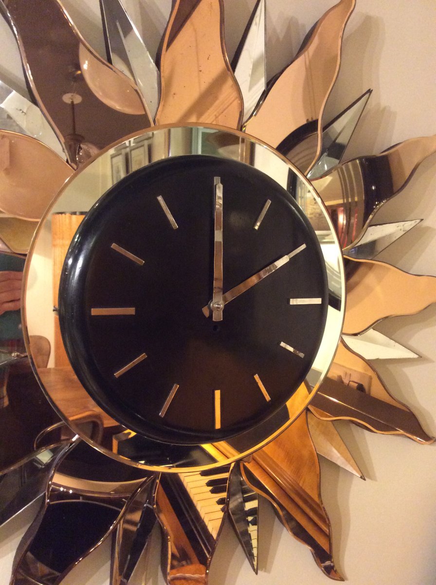 Large Art Deco Wall Clock, 1930s for sale at Pamono