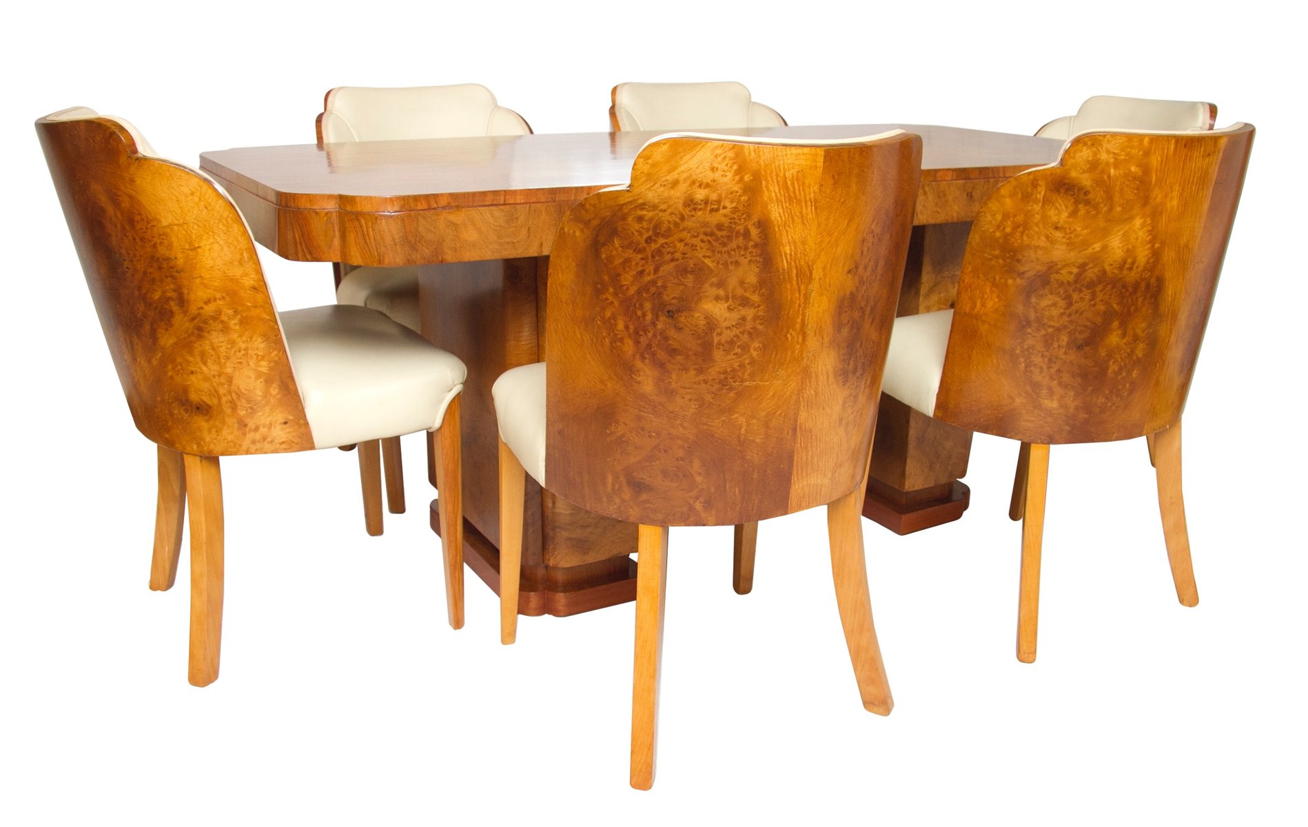 Art Deco British Cloud Dining Table and Chairs by Harry and Lou Epstein