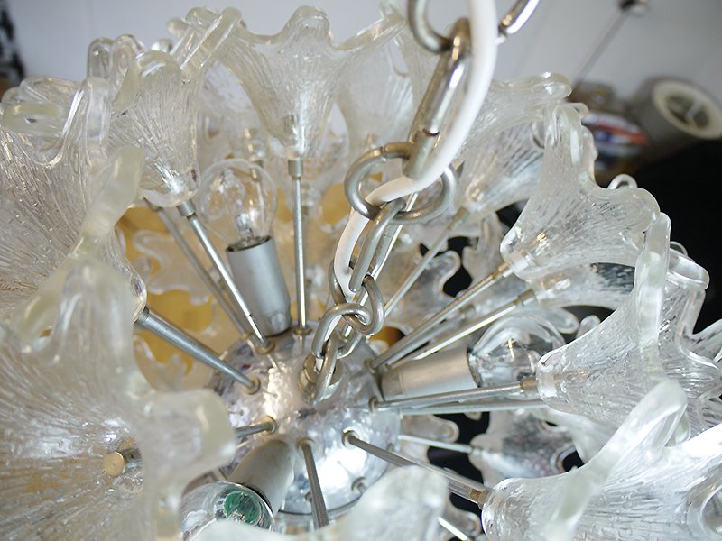 Chrom & glas blumen kronleuchter von paolo venini für veart ...