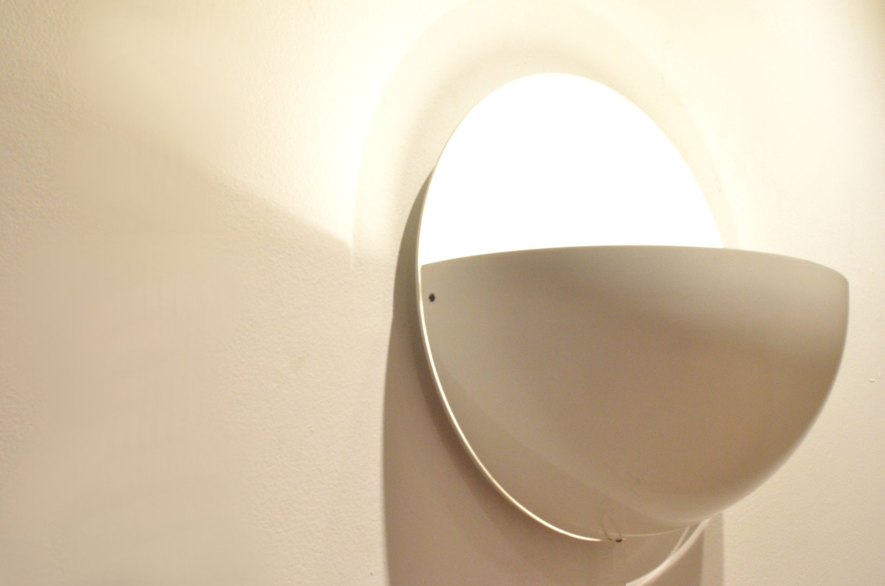 Sphere Shaped White Metal Wall Sconce for sale at Pamono