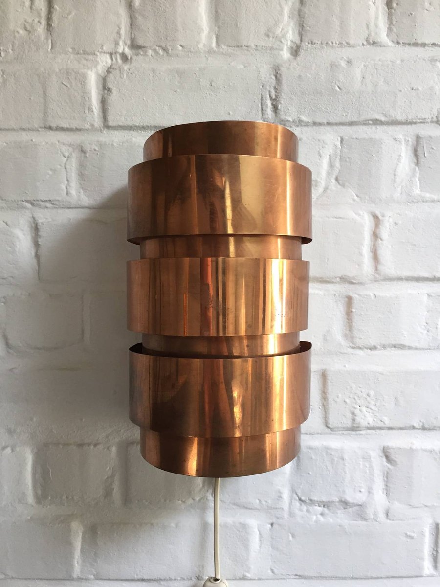 Large Swedish Copper Wall Lamps from Hans Agne Jakobsson, 1960s, Set of 2 for sale at Pamono