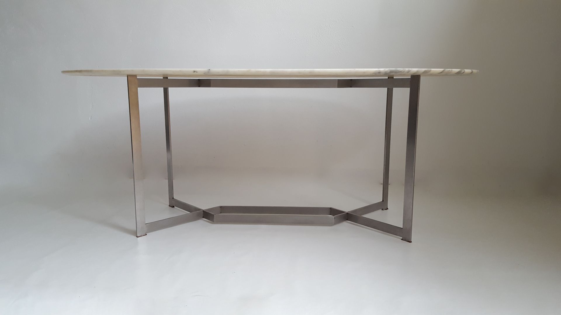 Marble Top Stainless Steel Dining Table