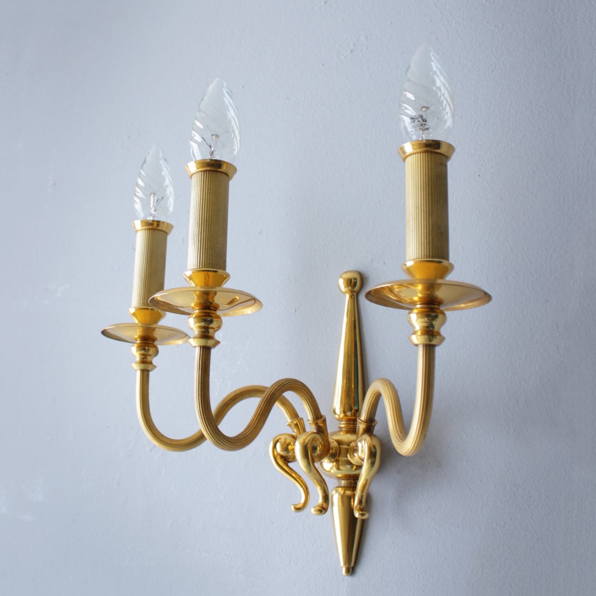 Gold Plated Wall Sconces from Lumi Milano, 1960, Set of 2 for sale at Pamono