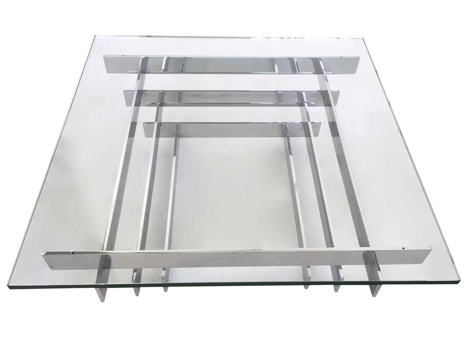 sculpturally stacked chrome coffee tabledavid hicks, 1960s for sculpturally stacked chrome coffee tabledavid hicks, 1960s for